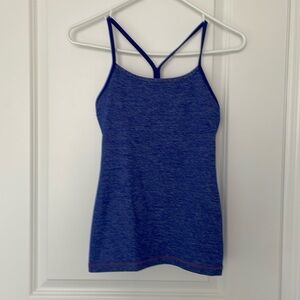 Womens size 4 purple spacedye tank top with built in bra padding space.